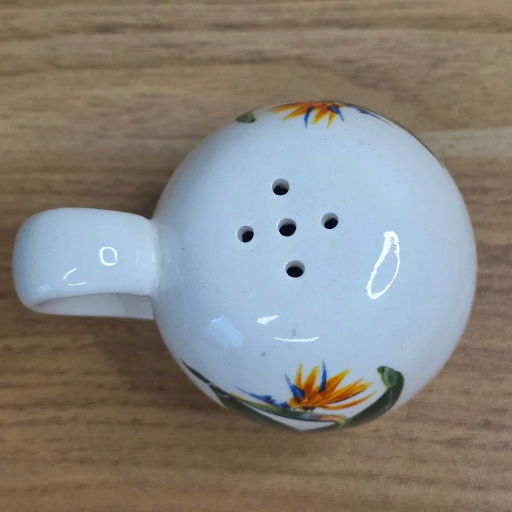 Santa Anita Ware Bird of Paradise Salt & Pepper Shakers-Creamer-Soup Bowl 1949